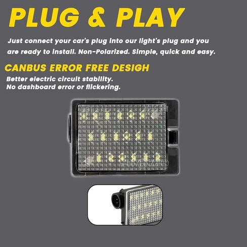 LED License Plate Light For 2015-2023 Dodge Charger Challenger Chrysler 300 Pacifica Jeep Compass, White Tag Lamp Assembly Replacement, 68211290AB in Kuwait