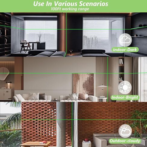 Laser Level 360 Self Leveling,16 Green Cross Line 4D laser Level for Tiling Floor Construction and Picture Hanging, High Accuracy Nivel Level with Self-leveling,2 Batteriy Remote in Saudi Arabia