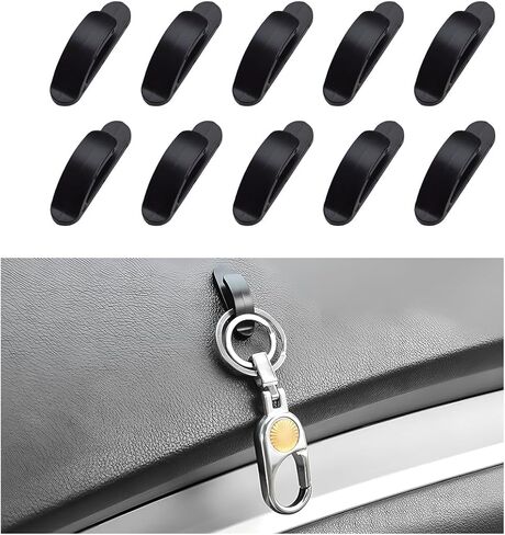 10 PCS Car Sticky Hooks, Multifunctional Vehicle Adhesive Hooks, Hanging Auto Storage Hooks for Key USB Cable Earphone Cable, Universal Interior Decor Car Accessories in Saudi Arabia