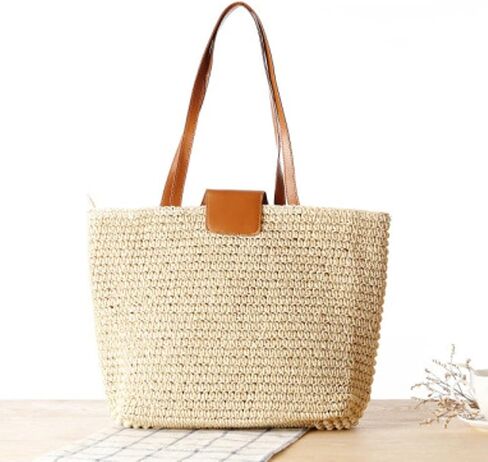 Rungion Summer Straw Shoulder Bags for Women Large Woven Tote Purse Casual Beach Vacation Top Handle Handbags with Tassel in Saudi Arabia