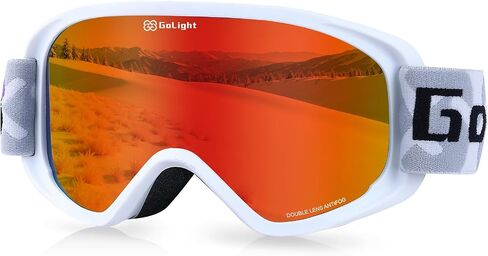 Ski Goggles, Snowboard Goggles for Women and Youth, 100% UV Protection, Anti-Fog, Cylindrical Lens, Winter Snow Goggles, Black Frame, Violet Revo, YG-99 in Kuwait