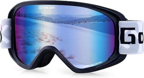 Ski Goggles, Snowboard Goggles for Women and Youth, 100% UV Protection, Anti-Fog, Cylindrical Lens, Winter Snow Goggles, Black Frame, Violet Revo, YG-99 in Kuwait