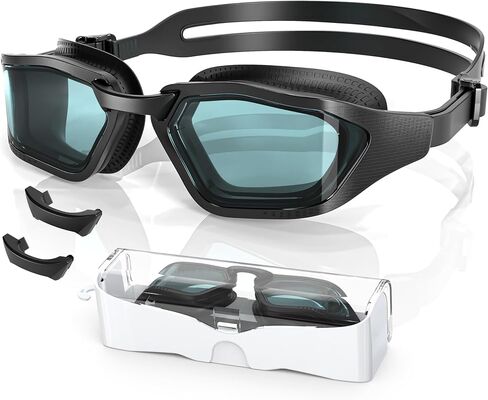 Greatever Sleek Swimming Goggles, UV400 Protection Swim Goggles,HD Wide View Goggles, Anti Fog No Leakage, Enhanced Comfort For Women Men Adults Teenagers in Kuwait