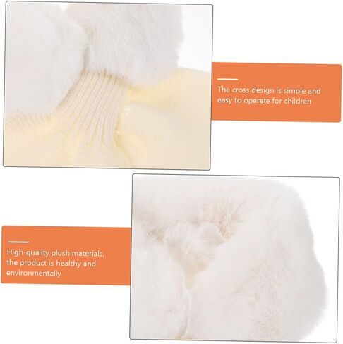 SAMIGLE 2PCS Plush Boys and Girls الأوشحة لتصميم تقاطع دافئ لمواد الفراء الناعم لفتاة الصبي والأطفال الصغار يشملون وشاح in Saudi Arabia