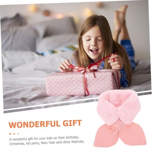 SAMIGLE 2PCS Plush Boys and Girls الأوشحة لتصميم تقاطع دافئ لمواد الفراء الناعم لفتاة الصبي والأطفال الصغار يشملون وشاح in Saudi Arabia