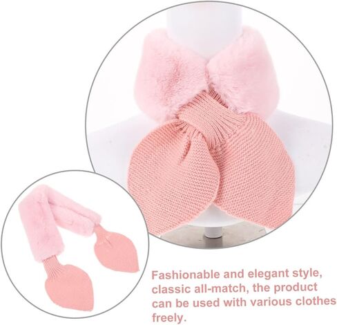 SAMIGLE 2PCS Plush Boys and Girls الأوشحة لتصميم تقاطع دافئ لمواد الفراء الناعم لفتاة الصبي والأطفال الصغار يشملون وشاح in Saudi Arabia