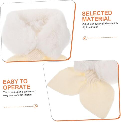SAMIGLE 2PCS Plush Boys and Girls الأوشحة لتصميم تقاطع دافئ لمواد الفراء الناعم لفتاة الصبي والأطفال الصغار يشملون وشاح in Saudi Arabia