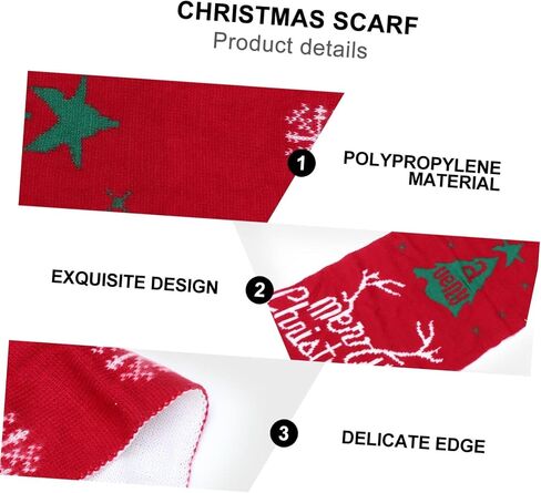 1pc Warm Deer Pattern Xmas Scarf for Cozy and Fashionable Neck Wrap for Christmas Dress-up for Boys and Girls in Saudi Arabia