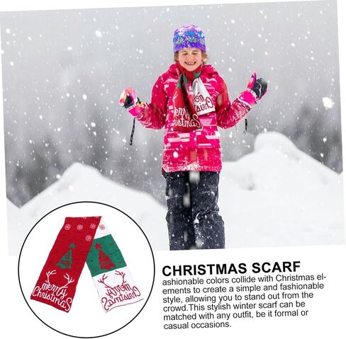 1pc Warm Deer Pattern Xmas Scarf for Cozy and Fashionable Neck Wrap for Christmas Dress-up for Boys and Girls in Saudi Arabia