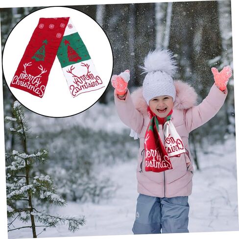 1pc Warm Deer Pattern Xmas Scarf for Cozy and Fashionable Neck Wrap for Christmas Dress-up for Boys and Girls in Saudi Arabia