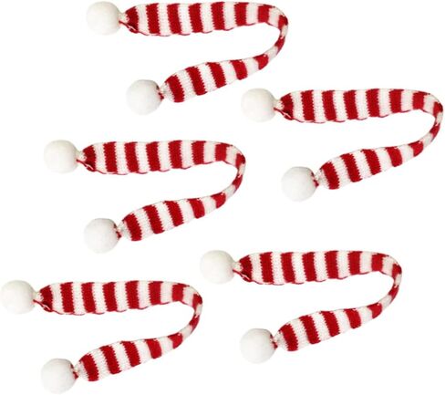 BESPORTBLE 5pcs متماسكة وشاح عيد الميلاد مخطط أحمر أبيض دافئ الأوشحة الشتوية للبالغين الأولاد والفتيات ديكور in Saudi Arabia