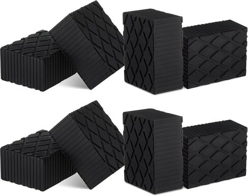 Pangda 8 PCS 6-3/8 "× 4-3/4" x 3.15 "صلبة من المطاط ، لوحة الفضاء ، وسادة مقبس مطاطية مضادة للانزلاق لمصاعد السيارات ، والرافعات ، والرفوف 4000 رطل السعة in Saudi Arabia