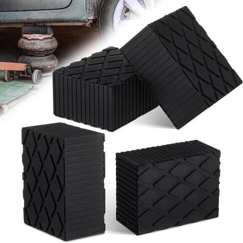 Pangda 8 PCS 6-3/8 "× 4-3/4" x 3.15 "صلبة من المطاط ، لوحة الفضاء ، وسادة مقبس مطاطية مضادة للانزلاق لمصاعد السيارات ، والرافعات ، والرفوف 4000 رطل السعة in Saudi Arabia