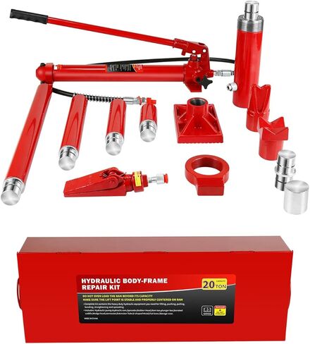 10 Ton Porta Power Hydraulic Jack Kit – 20,000 LBS Heavy Duty Hydraulic Ram Set with 17-Piece Accessories & Carrying Case – for Auto, Truck, Tractor Repair – Low Profile 12.4" – Max Lift 5.1 Inch in Saudi Arabia