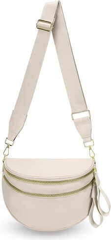 أكياس بوم للنساء - أكياس نايلون كروسد كروس جسم فاني حزم Bumbags العصرية محفظة حزام سعة كبيرة (A01 أسود) in Kuwait