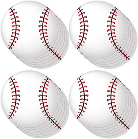 100Pcs 6In Paper Baseball Party Cutouts with 100Pcs Glue Points,Baseball Cut Outs Bulletin Board Decorations for Baseball Party Theme Sport Birthday Classroom Party Decor Supplies in Saudi Arabia
