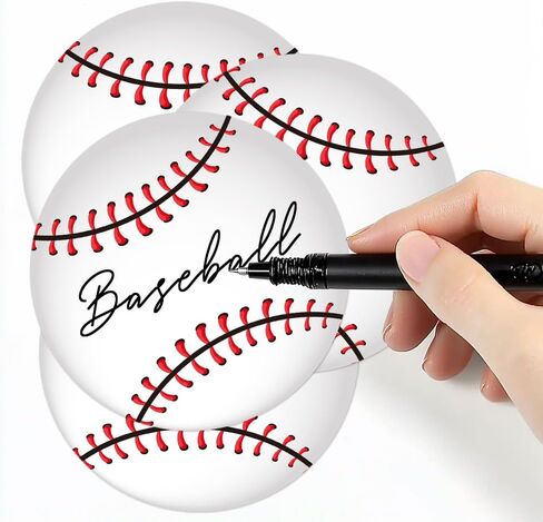 100Pcs 6In Paper Baseball Party Cutouts with 100Pcs Glue Points,Baseball Cut Outs Bulletin Board Decorations for Baseball Party Theme Sport Birthday Classroom Party Decor Supplies in Saudi Arabia