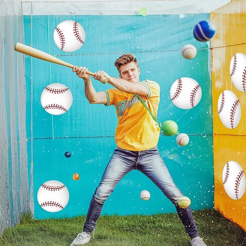 100Pcs 6In Paper Baseball Party Cutouts with 100Pcs Glue Points,Baseball Cut Outs Bulletin Board Decorations for Baseball Party Theme Sport Birthday Classroom Party Decor Supplies in Saudi Arabia