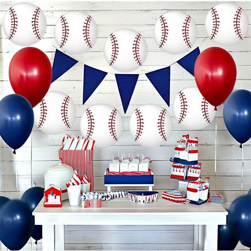 100Pcs 6In Paper Baseball Party Cutouts with 100Pcs Glue Points,Baseball Cut Outs Bulletin Board Decorations for Baseball Party Theme Sport Birthday Classroom Party Decor Supplies in Saudi Arabia