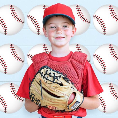 100Pcs 6In Paper Baseball Party Cutouts with 100Pcs Glue Points,Baseball Cut Outs Bulletin Board Decorations for Baseball Party Theme Sport Birthday Classroom Party Decor Supplies in Saudi Arabia