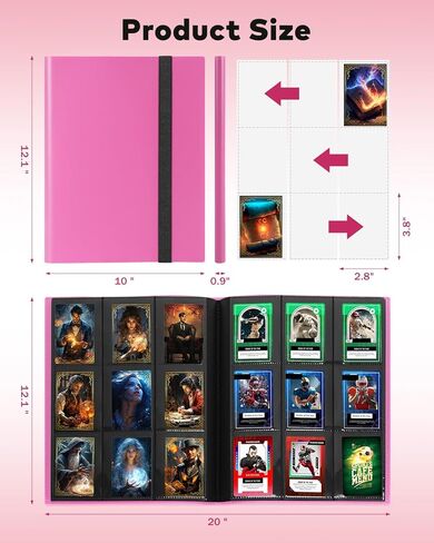 Cardking Card Binder ، 2 Pack 9 Mobilets with 40 Sheets 720 Loading Trading Card Card Collection Collection Binder Baseball Football Basket Card Binder for Games Sports Cards (Black) in Kuwait