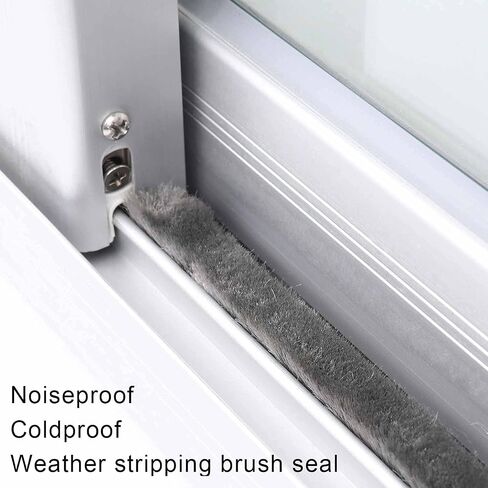 Strong Adhesive Brush Weather Stripping for Sliding Windows and Door Frames - Seal Strip for Soundproofing, Dustproof, Waterproof, and Windproof. (0.4 in x 0.4 in x 32.8 FT) in Saudi Arabia