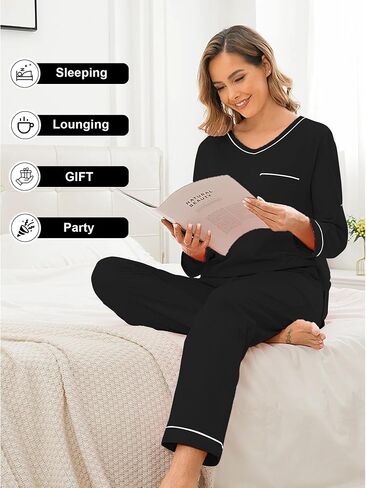 EA's Secret Women's Cotton Cotton Pajama مجموعات صيف طويلة الأكمام PJS مجموعات قميص وملابس النوم الناعمة in Kuwait