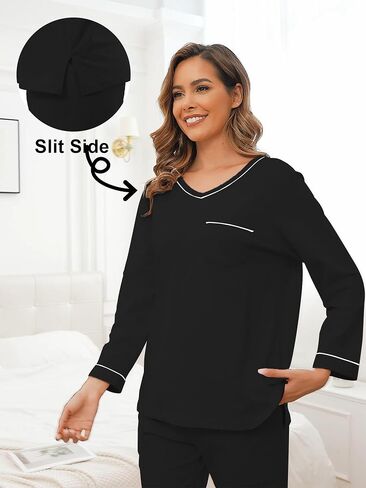 EA's Secret Women's Cotton Cotton Pajama مجموعات صيف طويلة الأكمام PJS مجموعات قميص وملابس النوم الناعمة in Kuwait
