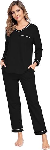 EA's Secret Women's Cotton Cotton Pajama مجموعات صيف طويلة الأكمام PJS مجموعات قميص وملابس النوم الناعمة in Kuwait