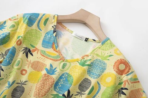 مجموعة بيجامات Pnaeong للسيدات ، كوتون قصيرة الأكمام سائحة أعلى كابري PJS مجموعات S-XXL in Kuwait