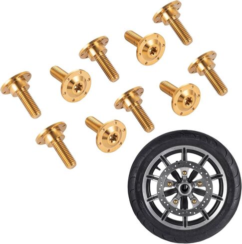 10 PCS Titanium Front Disc Discorware Proglts ، Harley Front Wheels Gold Bolts ، Performance Brake Rotor Procks for 2008-2025 Harley Touring Road Glide ، Street Glide. (ذهب) in Kuwait