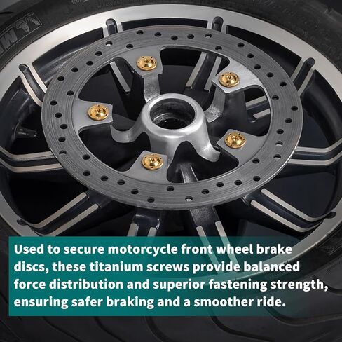 10 PCS Titanium Front Disc Discorware Proglts ، Harley Front Wheels Gold Bolts ، Performance Brake Rotor Procks for 2008-2025 Harley Touring Road Glide ، Street Glide. (ذهب) in Kuwait