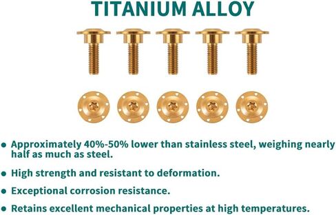 10 PCS Titanium Front Disc Discorware Proglts ، Harley Front Wheels Gold Bolts ، Performance Brake Rotor Procks for 2008-2025 Harley Touring Road Glide ، Street Glide. (ذهب) in Kuwait