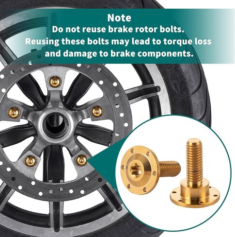 10 PCS Titanium Front Disc Discorware Proglts ، Harley Front Wheels Gold Bolts ، Performance Brake Rotor Procks for 2008-2025 Harley Touring Road Glide ، Street Glide. (ذهب) in Kuwait