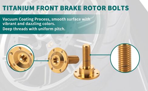 10 PCS Titanium Front Disc Discorware Proglts ، Harley Front Wheels Gold Bolts ، Performance Brake Rotor Procks for 2008-2025 Harley Touring Road Glide ، Street Glide. (ذهب) in Kuwait