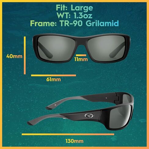 Flying Fisherman 7391BS-250 Triton Polarized Sunglasses, Matte Black Frame, Smoke Bifocal Reader +2.50, Large in Saudi Arabia
