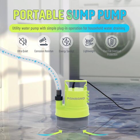 Submersible Water Pump 1/5 HP 1000GPH Utility Pump Small Sump Pump for Pool Tub Garden Pond Draining in Saudi Arabia