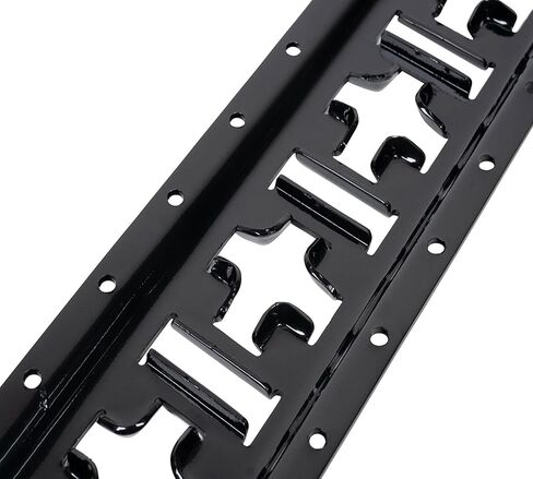 Mytee Products 8 Pack 5 ft X Track Tie Down Rail, ETrack Rail with Horizontal & Vertical Slots, Black Powder Coated Finish 12 Gauge Steel - Allows E-Track Straps in Horizontal or Vertical Alignment in Saudi Arabia