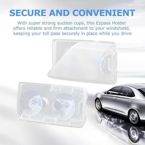 2 حزم EZ PASS حامل للزجاج الأمامي ، حامل EZPASS CLEAR مع أكواب شفط قوية ، قوس TOLL-Pass Toll Toll Pass آمن لـ EZPASS/IPASS (الحجم: 2 عبوات) in Kuwait