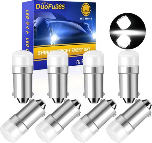 BA9S LED LED WHITE ، 12-24V NONPOLARITY 1895 53 57 LED CAR BULB للسيارة الداخلية قبة خريطة لوحة القفازات مصباح قفاز ، شاشة Bingo لوح ، ضوء القطار ، المصباح الكهربائي للمنزل (8 أجزاء) in Kuwait