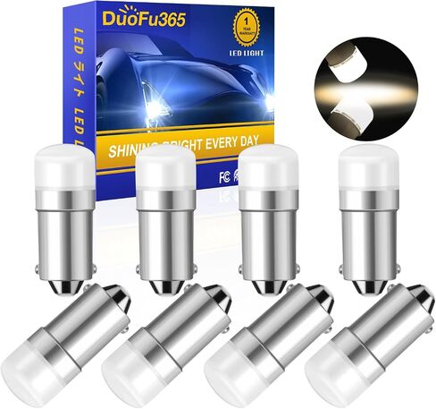 BA9S LED LED WHITE ، 12-24V NONPOLARITY 1895 53 57 LED CAR BULB للسيارة الداخلية قبة خريطة لوحة القفازات مصباح قفاز ، شاشة Bingo لوح ، ضوء القطار ، المصباح الكهربائي للمنزل (8 أجزاء) in Kuwait