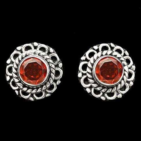 Natural Multi Stone Round Shape 925 Silver Stud Earrings DGE1068 E-5057 in Saudi Arabia