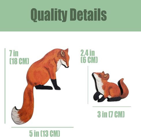 Mama and Baby Fox Door Topper Adorable Fox Shape Statue Door Corner Sculpture for Handcrafted Wood Decor Sign, Creative Wooden Art Figurine Ornament for Garden Living Room Bedroom Office (Baby+Mama) in Kuwait