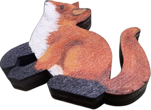 Mama and Baby Fox Door Topper Adorable Fox Shape Statue Door Corner Sculpture for Handcrafted Wood Decor Sign, Creative Wooden Art Figurine Ornament for Garden Living Room Bedroom Office (Baby+Mama) in Kuwait