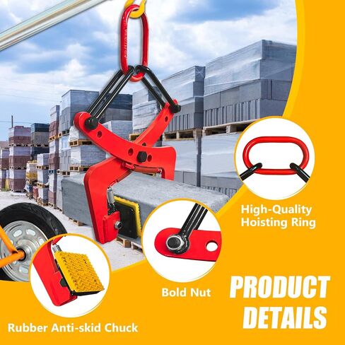 Granite Lifting Clamp 6", 350kg Stone Lifting Clamps 40mm-180mm, Vertical Stone Clamps, Heavy Duty Stone Carrying Clamps for Lifting and Transporting Concrete Block Granite Slab Stone Slab in Saudi Arabia