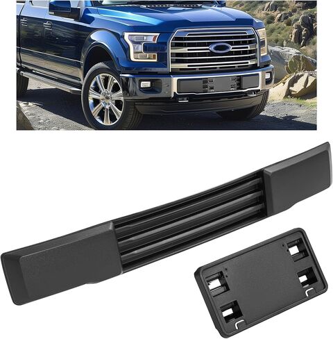 تغطية المصد الأمامي+قوس لوحة ترخيص متوافق مع 2015 2016 2017 Ford F150 W/O Block Heater & Grille مصاريع FO1044108 FO1068165 FO1044109 FL3Z17E810AA FL3Z17A385A استبدال فقط فقط فقط in Kuwait