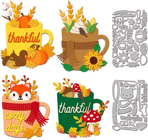 GLOBLELAND Autumn Pumpkin Harvest Cutting Dies for DIY Scrapbooking Metal Fall Pumpkin Die Cuts Embossing Stencils Template for Paper Card Making Decoration Album Craft Decor in Saudi Arabia
