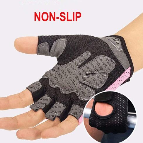 LONGU Workout Gloves, Breathable, Non-Slip, Silica Gel Grip, Exercise Gloves, Men and Women for Weightlifting,Yoga, Dumbbell, Bodybuilding, Sport, Black in Saudi Arabia