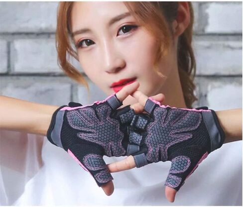 LONGU Workout Gloves, Breathable, Non-Slip, Silica Gel Grip, Exercise Gloves, Men and Women for Weightlifting,Yoga, Dumbbell, Bodybuilding, Sport, Black in Saudi Arabia