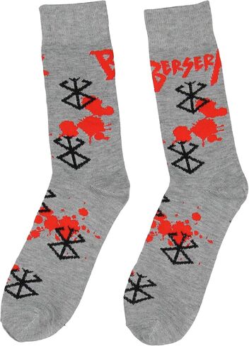 Berserk Men's Guts Symbol Anime Manga Adult Knit Crew Socks 2 Pair Fits Shoe sizes 8-12 in Saudi Arabia